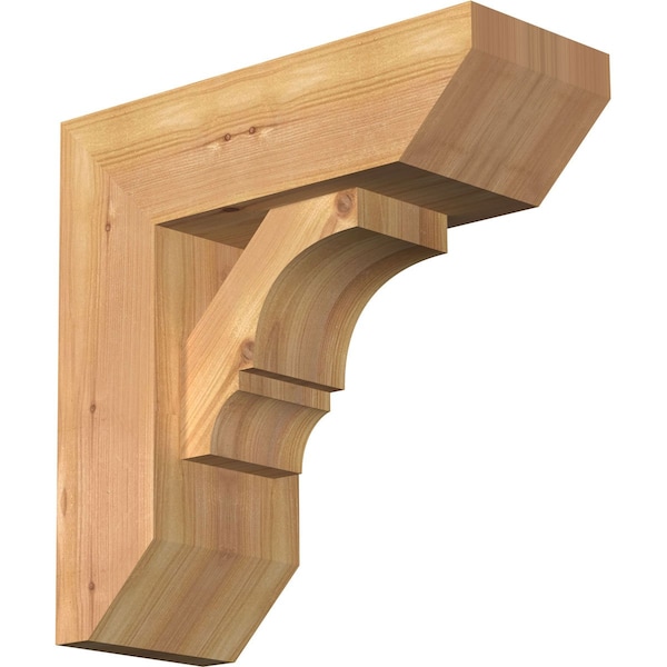 Ekena Millwork Balboa Slat Smooth Bracket w/ Offset Brace, Western Red Cedar, 5 1/2"W x 14"D x 14"H BKT0604X14X14BOA06SWR - main